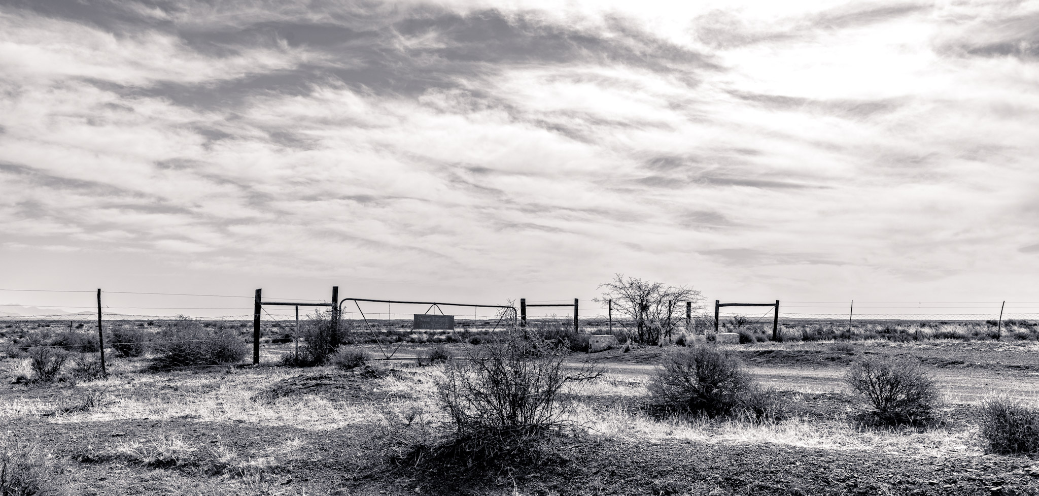 Remote farm gate in the Karoo