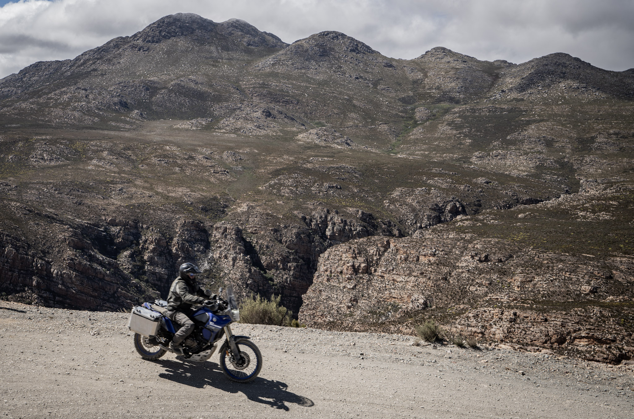 Sarel riding up Swartberg Pass