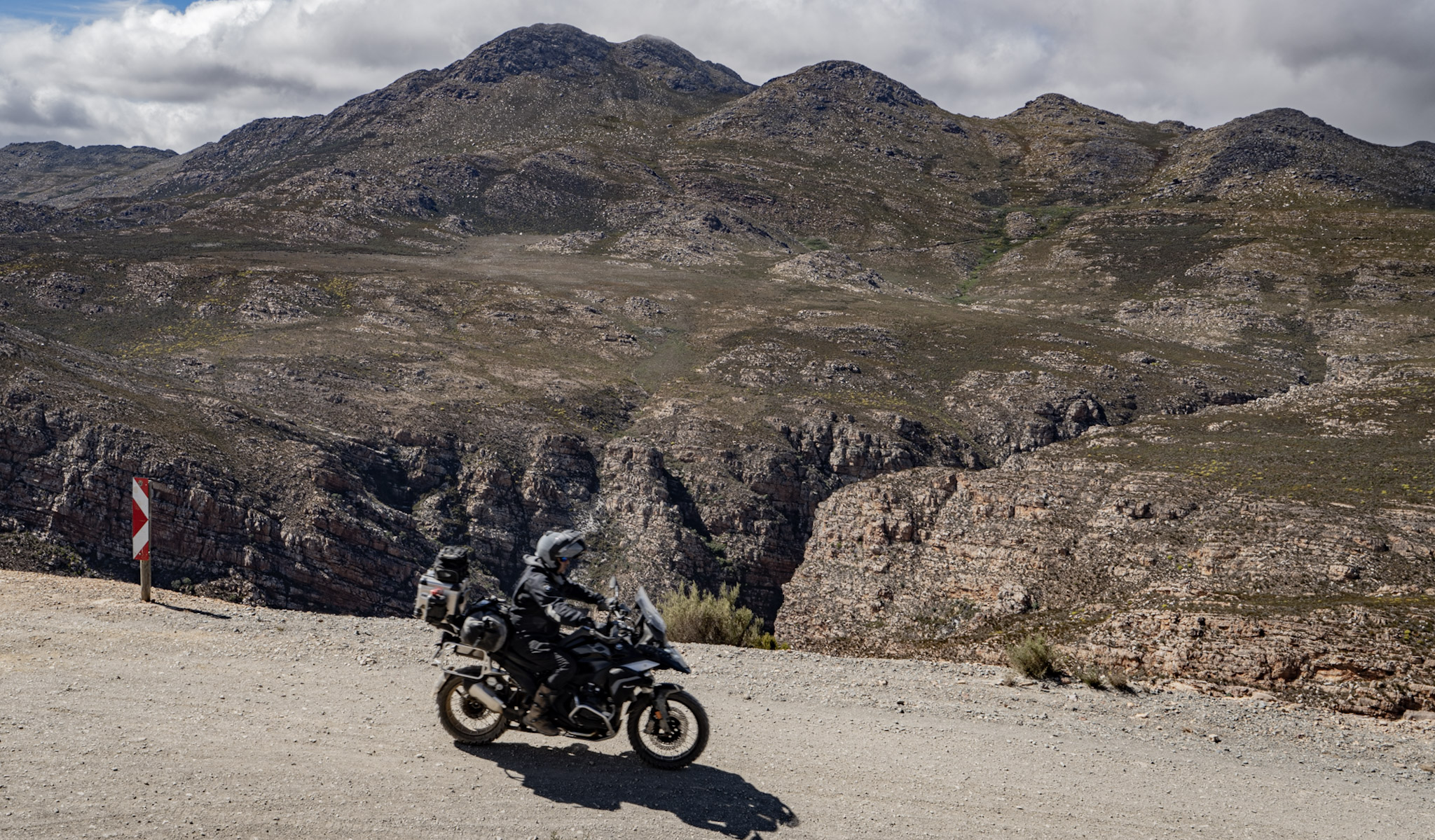 Brett riding up Swartberg Pass